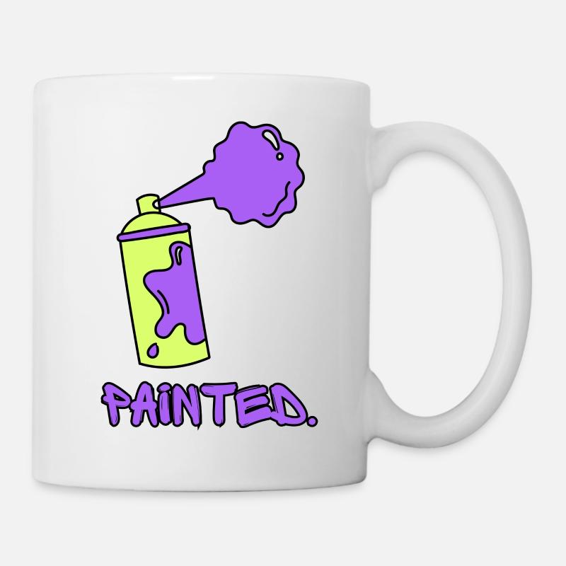 Peint - Vert/Violet - Mug blanc - blanc