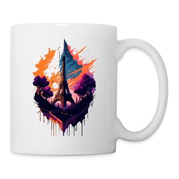 Tour abstraite de Paris - Mug blanc - blanc - Droite