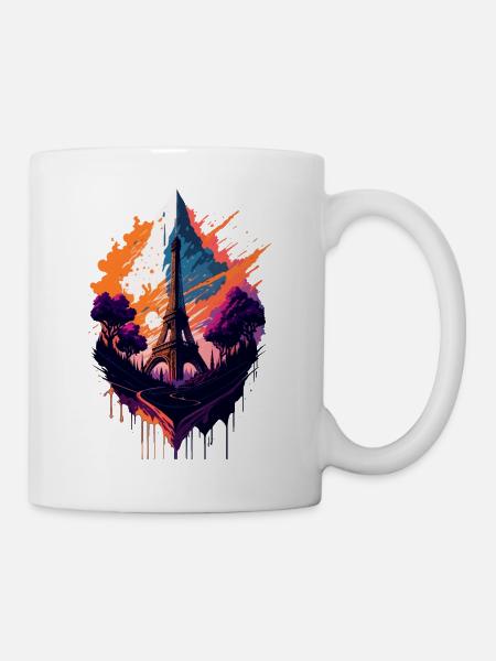 Abstrakter Turm von Paris - Tasse - Weiß