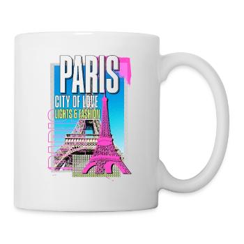 Paris, France, Ville, Skyline, Tour Eiffel, Art - Mug blanc - blanc - Droite