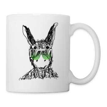 Âne, Dessin, Lunettes de soleil,Rétro, Vintage - Mug blanc - blanc - Droite