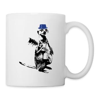 Suricate Guitariste Blue Hat - Mug blanc - blanc - Droite