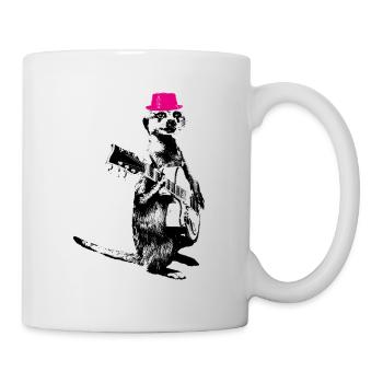 Suricate Guitariste Magenta Hat - Mug blanc - blanc - Droite