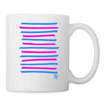 Lignes de graffiti pulvérisées, couleur d’impression librement sélectionnable - Mug blanc - blanc - Droite