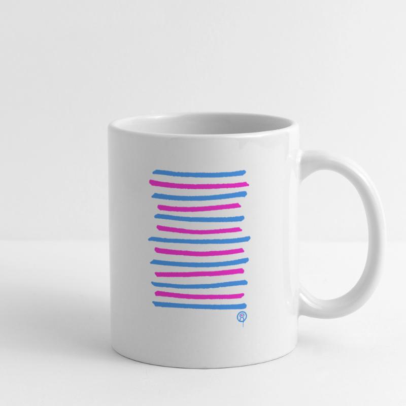 Lignes de graffiti pulvérisées, couleur d’impression librement sélectionnable Mug blanc