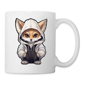 Cool Fennec Fox in casual clothing - Mug - white - Right