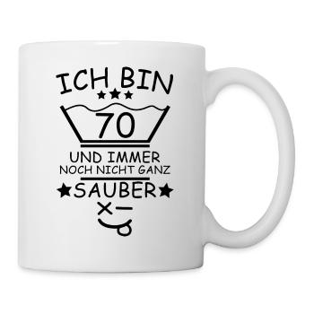 70. Geburtstag Wäsche Design - Tasse - Weiß - Rechts