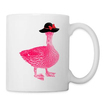 canard,chapeau, lunettes, lunettes de soleil, pop art - Mug blanc - blanc - Droite