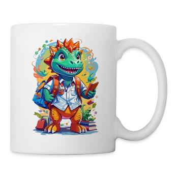 Lustiges Dinosaurier Motiv - Tasse - Weiß - Rechts