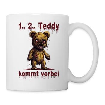 Zombie Teddy Halloween Horror Monster Blut - Tasse - Weiß - Rechts
