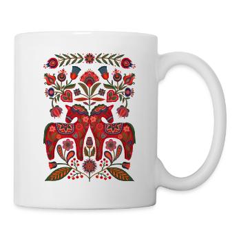 Suède Suède Scandinavie nordique Dala Viking Horse - Mug blanc - blanc - Droite