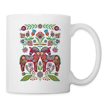 Suède Suède Scandinavie nordique Dala Viking Horse - Mug blanc - blanc - Droite