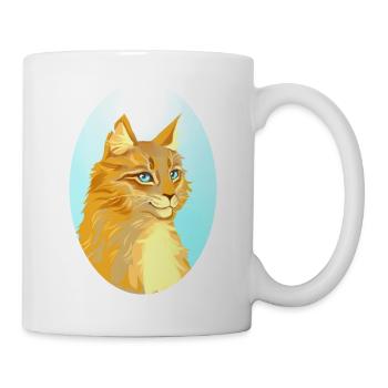 Rootspring Wurzelquell Katze Maine Coone Warriors - Tasse - Weiß - Rechts