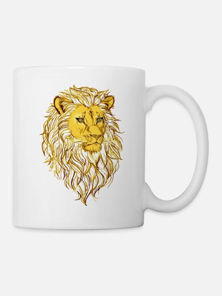 Tête de lion - Mug blanc - blanc