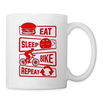 cyclist cycling bmx bike sport mountain biking hobby - Mug - white - Right