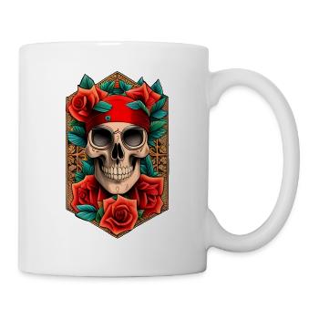 Crâne de pirate - Mug blanc - blanc - Droite