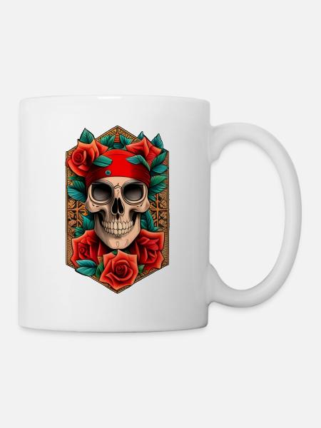 Crâne de pirate - Mug blanc - blanc