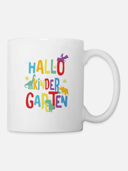 lustiges und farbenfrohes Kindergarten T-Shirt - Tasse - Weiß