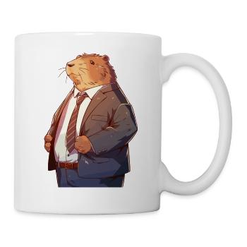Capybara als Büroangestellter - Tasse - Weiß - Rechts