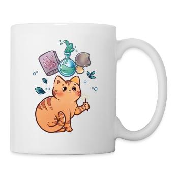 Kleine Magier Katze - Tasse - Weiß - Rechts