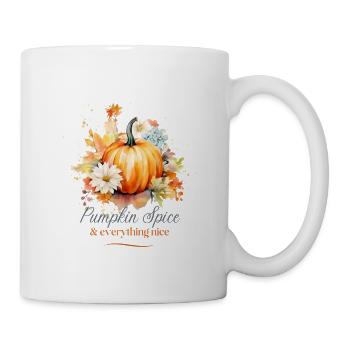 Pumpkin Spice & everything nice | Kürbiszeit - Tasse - Weiß - Rechts