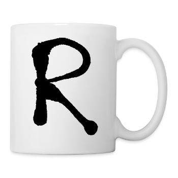 R - Iinitale / Buchstabe - Gesprüht - Tasse - Weiß - Rechts