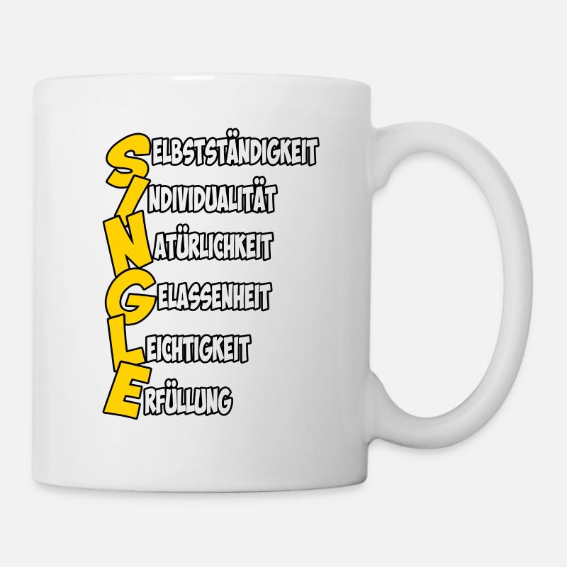 Single in starken Worten - Tasse - Weiß