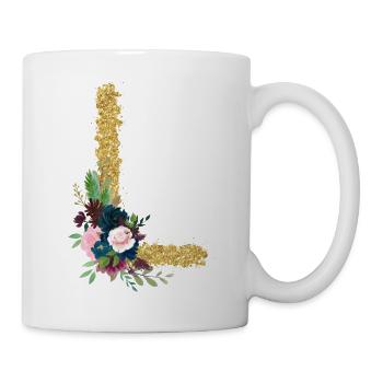 Letter l gold floral - Mug - white - Right