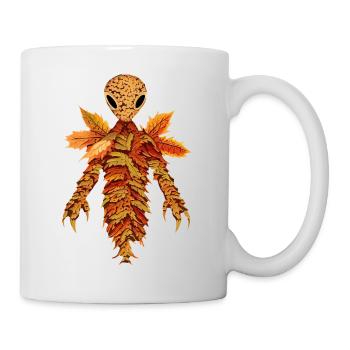 Alien aus Herbstlaub - Tasse - Weiß - Rechts