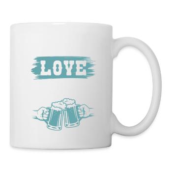 bier friede liebe - Tasse - Weiß - Rechts