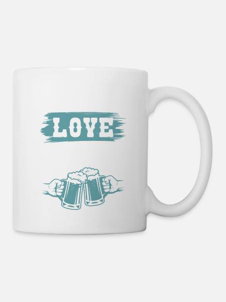 bier friede liebe - Tasse - Weiß