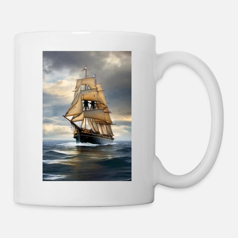 Segelschiff - Tasse - Weiß