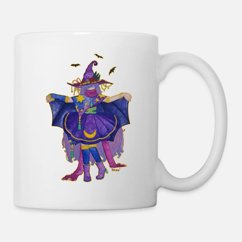 Fledermaus-Hexe - Tasse - Weiß