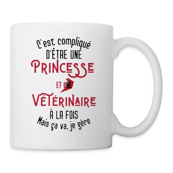 C'est compliqué d'être Une Princesse Vétérinaire - Mug blanc - blanc - Droite