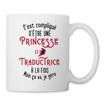 C'est compliqué d'être Une Princesse Traductrice - Mug blanc - blanc - Droite