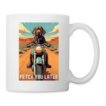 Labrador Retriever à moto - Mug blanc - blanc - Droite