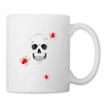 HALLOWEEN skull spiders - Mug - white - Right
