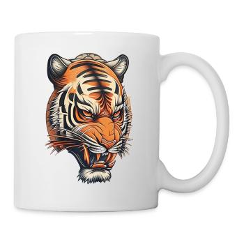 Tiger tattoo Japanese style - Mug - white - Right