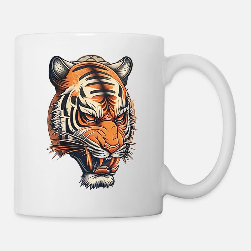 Tiger Tattoo im japanischen Stil - Tasse - Weiß
