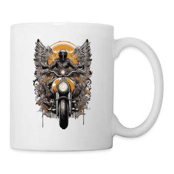 Vintage-Motorrad-Stil Retro-Flügelengel - Tasse - Weiß - Rechts