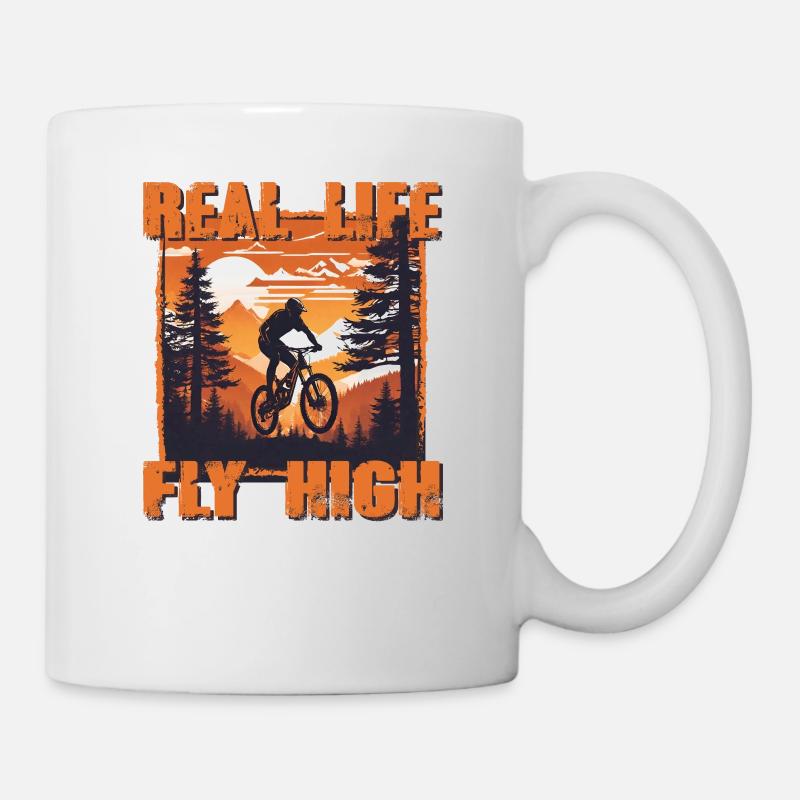 VTT 3 vintage orange - Mug blanc - blanc