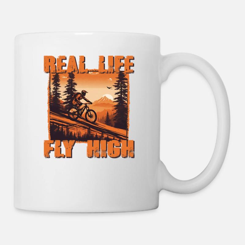 VTT 5 vintage orange - Mug blanc - blanc