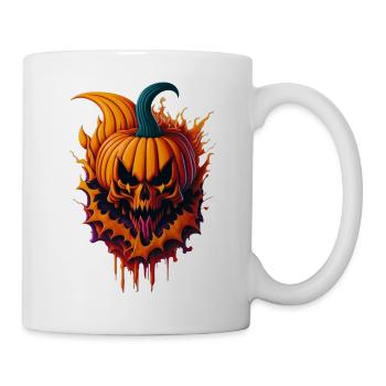 halloween citrouille maléfique - Mug blanc - blanc - Droite