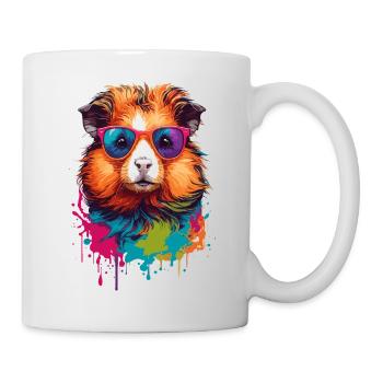 Guinea Pig Cool Lunettes de soleil élégantes mignonnes - Mug blanc - blanc - Droite