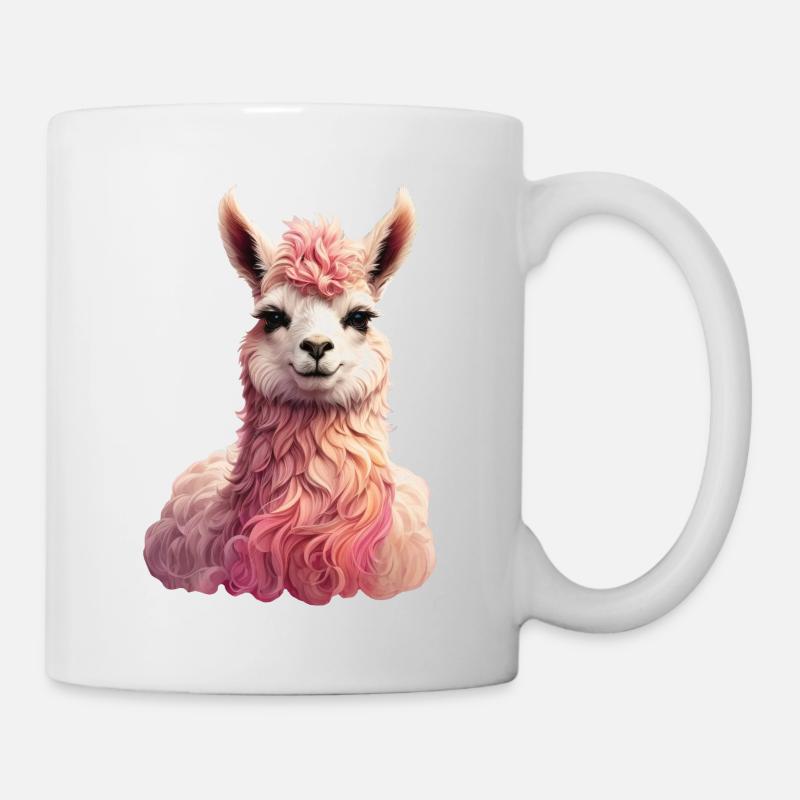 Llama, Alpaca, Colorful, Child, Gift, Cute, Cute - Mug - white