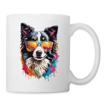 Cute Border Collie: Cool in Sunglasses - Mug - white - Right