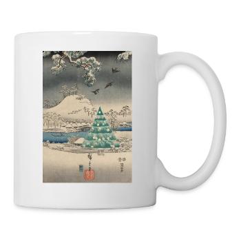 Arbre de Noël dans un paysage enneigé - Mug blanc - blanc - Droite