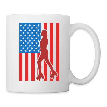 Roller Skating USA Flag - Mug - white - Right