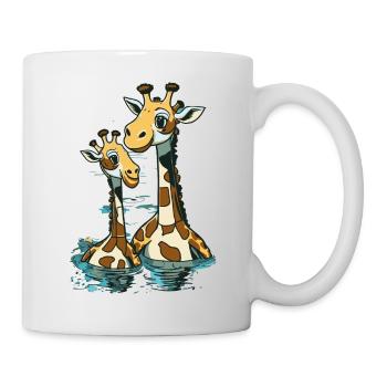 Schwimmende Giraffen - Giraffe - Tasse - Weiß - Rechts