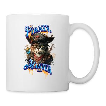 Cool Pirate Cat Shirt - Pirate Master - Tasse - Weiß - Rechts